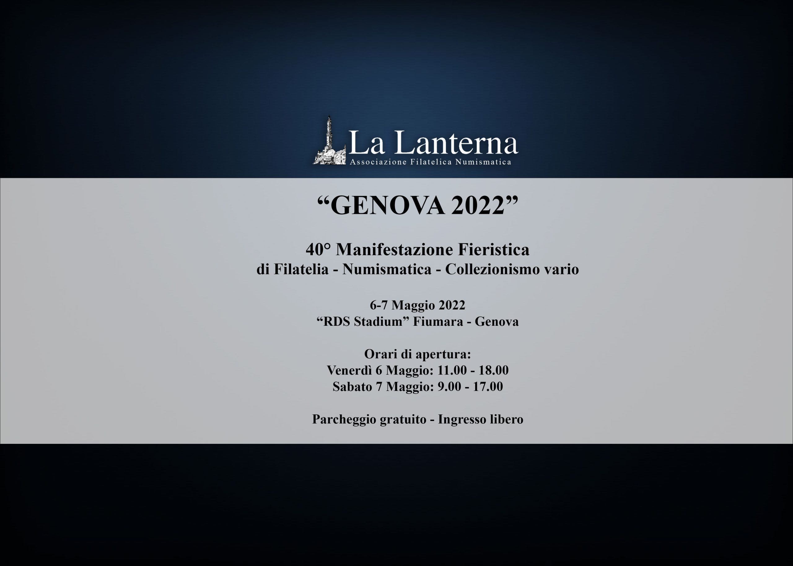 40esima manifestazione fieristica Genova 2022 LanternaFilNum